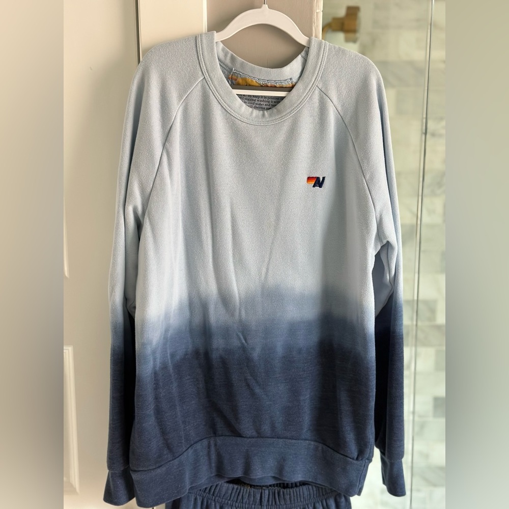 Aviator Nation Blue Tie Dye Sweatshirt & Sweatpants - Picture 3 of 4